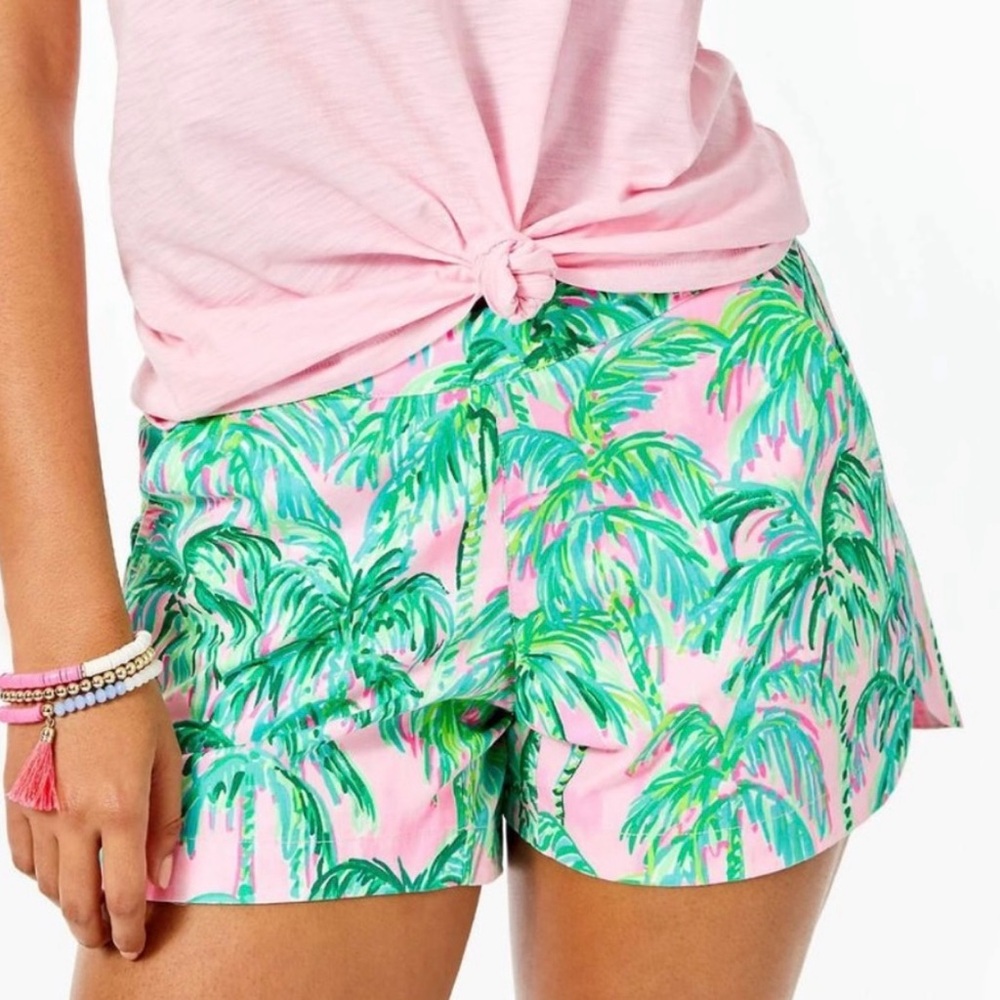 Lilly Pulitzer Ocean view Shorts XS nwt Pink Blossoms Suite View